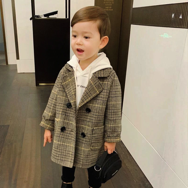 Winter Clothing Toddler - Winter Raster Jassen Jongens Meisjes Wollen