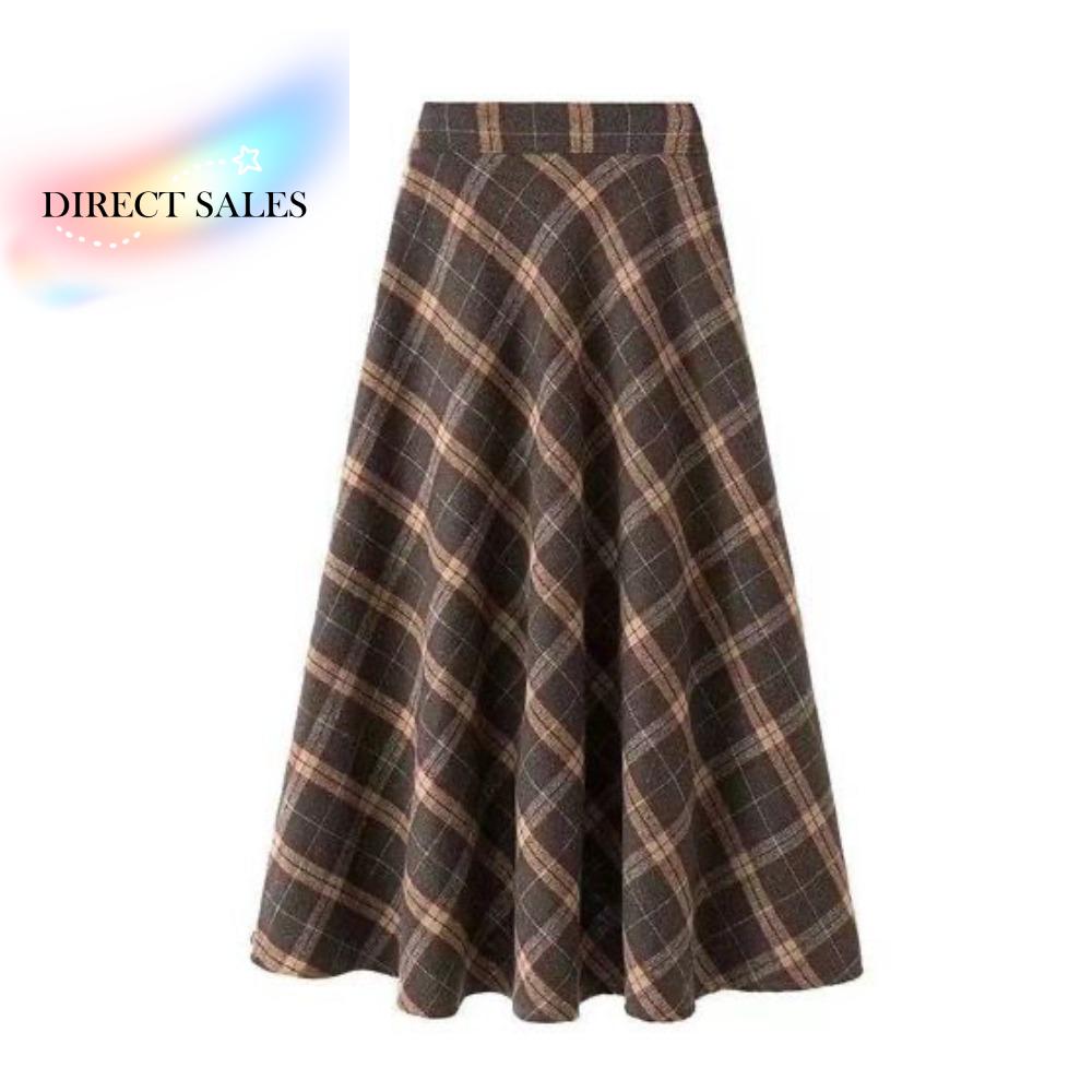 Winter Clothing Aesthetic - Hoge taille retro geruite rok slim