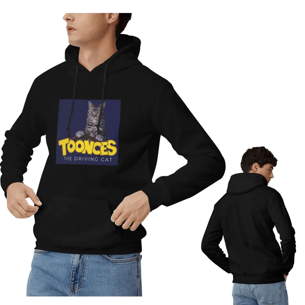 Winter Clothing Drive - Toonces De Rijdende Kat Hoodies Heren