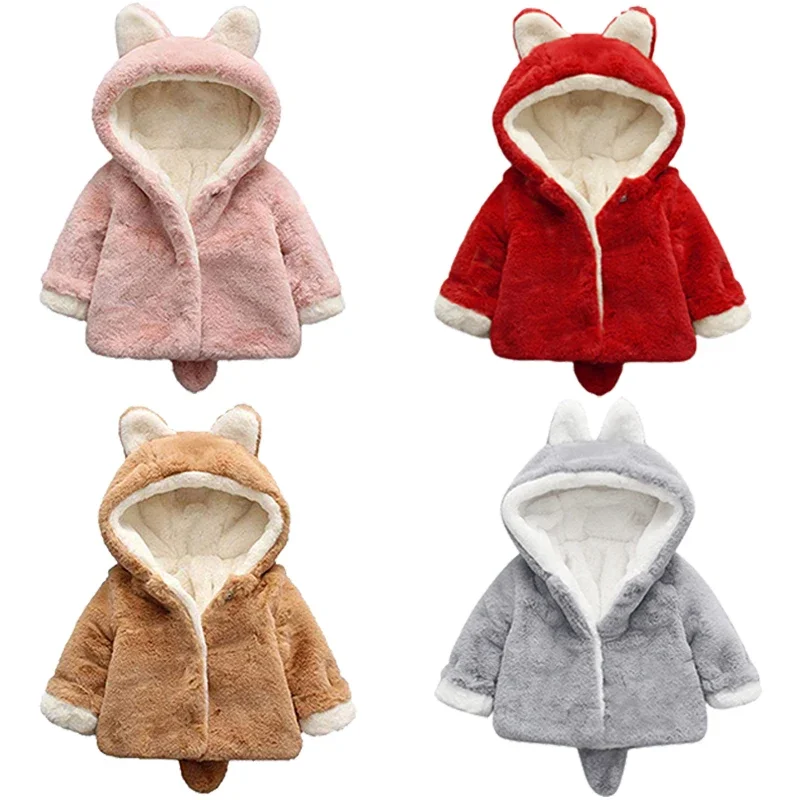 Winter Clothing Toddler - Schattige Kattenoren Pluche Babyjack Kerstprinses Meisjes