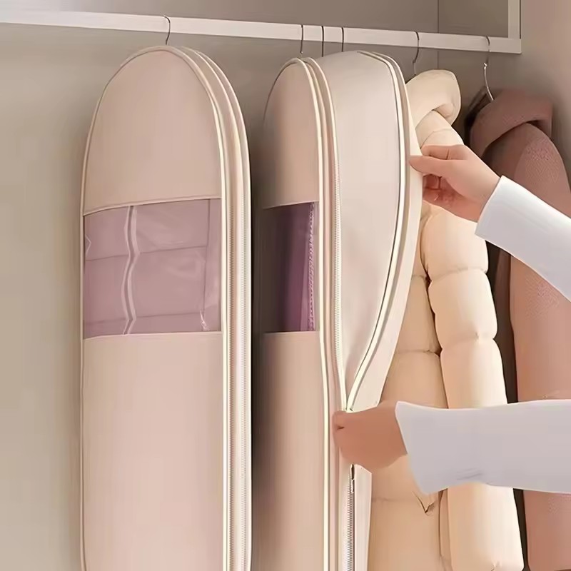 Winter Clothing Types - 3-pack roze & beige hangende vacuüm