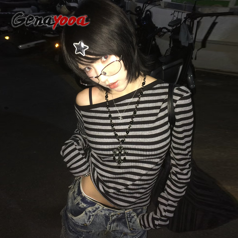 Genayooa Japanse Y2k T-shirt V - Winter Clothing Aesthetic recensie en prijs